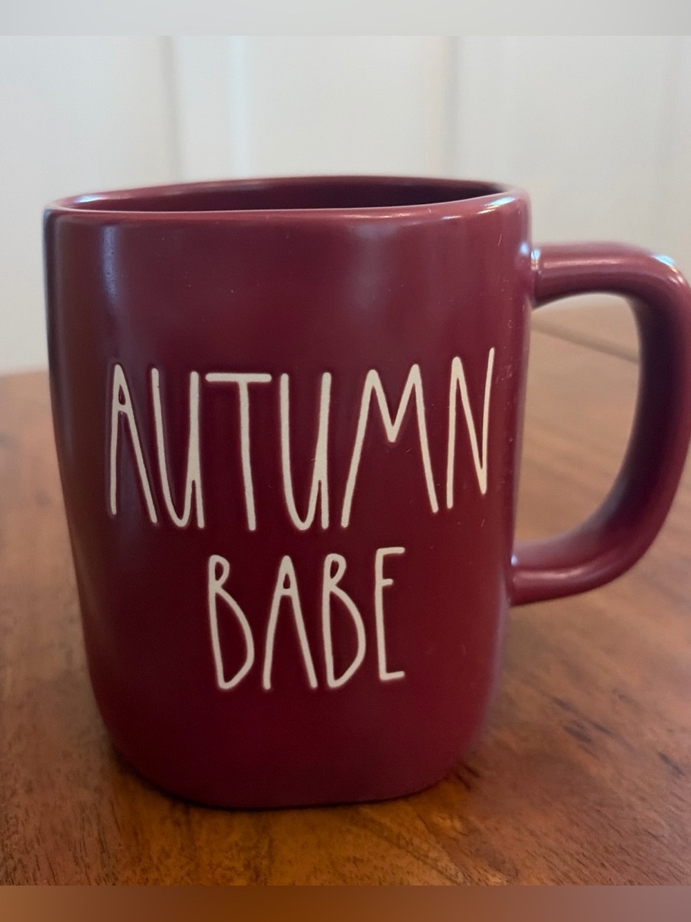 Rae Dunn Magenta "Autumn Babe" Maroon Burgundy Mug Fall Rustic Farmhouse Chic